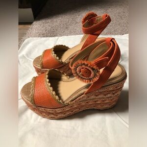 Sam Edelman Orange Wedge Sandals